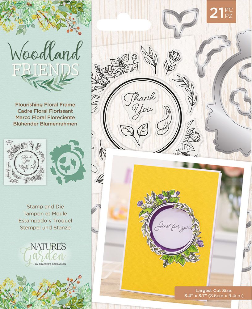 Natures Garden Woodland Friends Stamp & Die - Flourishing Floral Frame