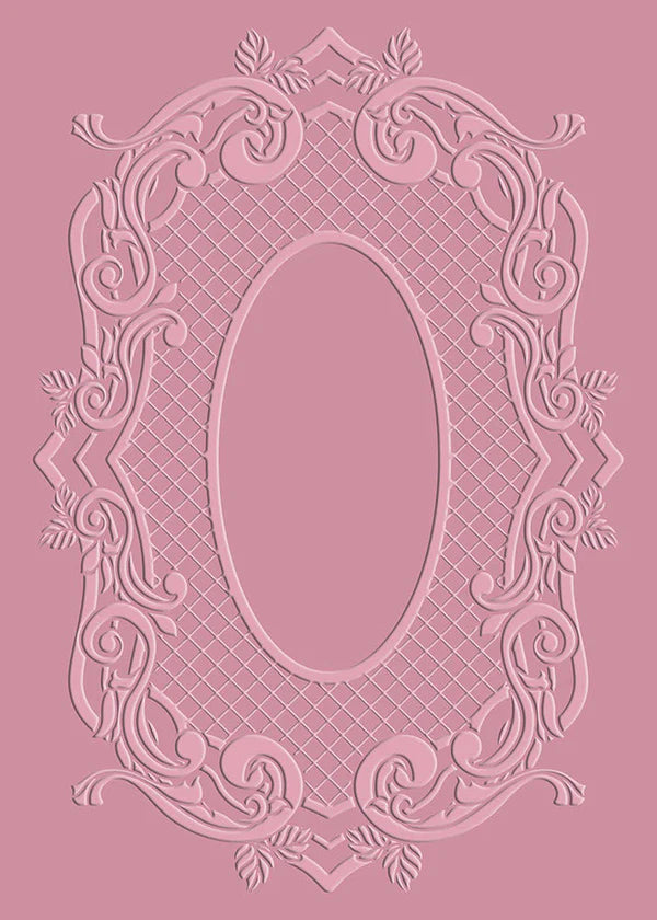 Nature's Garden Vintage Rose Embossing Folder - Baroque Frame