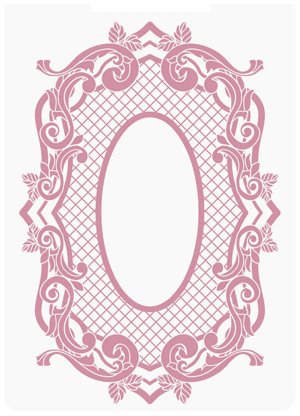 Nature's Garden Vintage Rose Embossing Folder - Baroque Frame