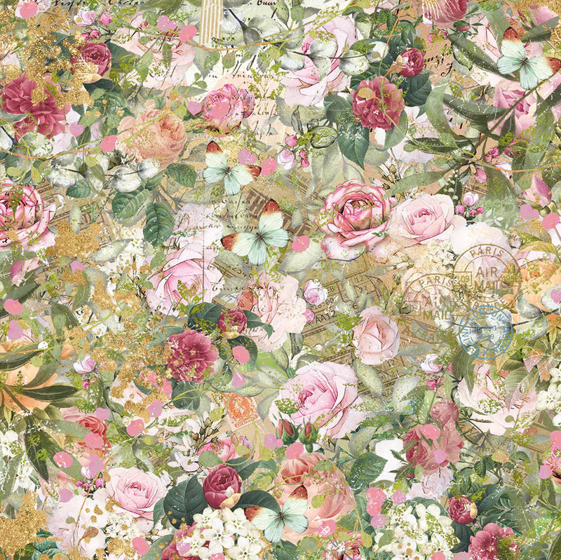 Nature's Garden Vintage Rose 12" x 12" Paper Pad