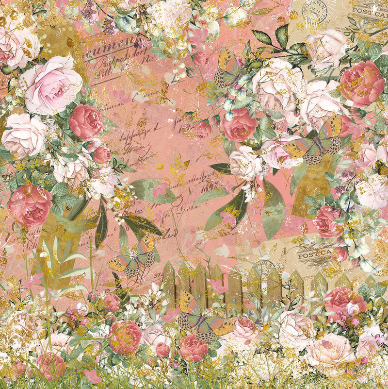 Nature's Garden Vintage Rose 12" x 12" Paper Pad