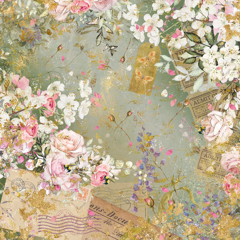 Nature's Garden Vintage Rose 12" x 12" Paper Pad