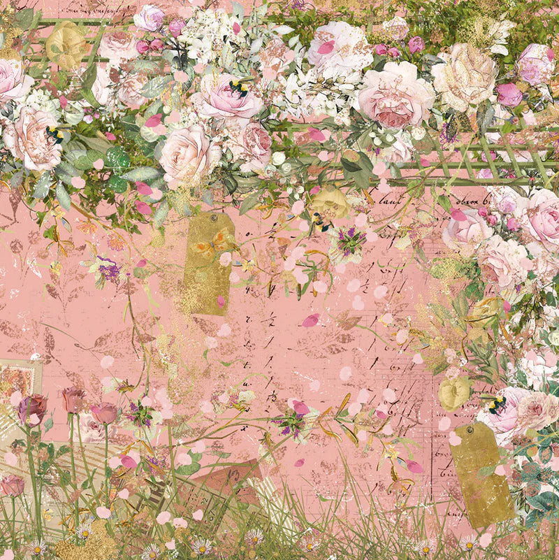 Nature's Garden Vintage Rose 12" x 12" Paper Pad