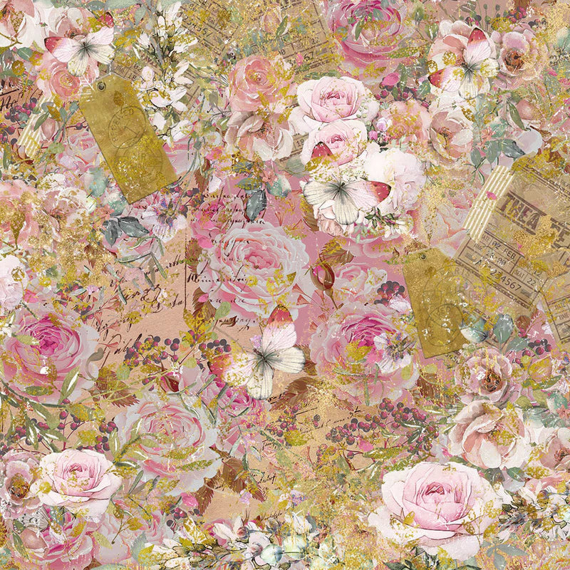 Nature's Garden Vintage Rose 12" x 12" Paper Pad