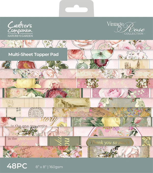 Nature's Garden Vintage Rose 8 " x 8" Topper Pad