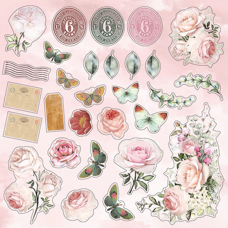 Nature's Garden Vintage Rose 8 " x 8" Topper Pad
