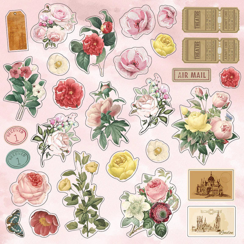 Nature's Garden Vintage Rose 8 " x 8" Topper Pad