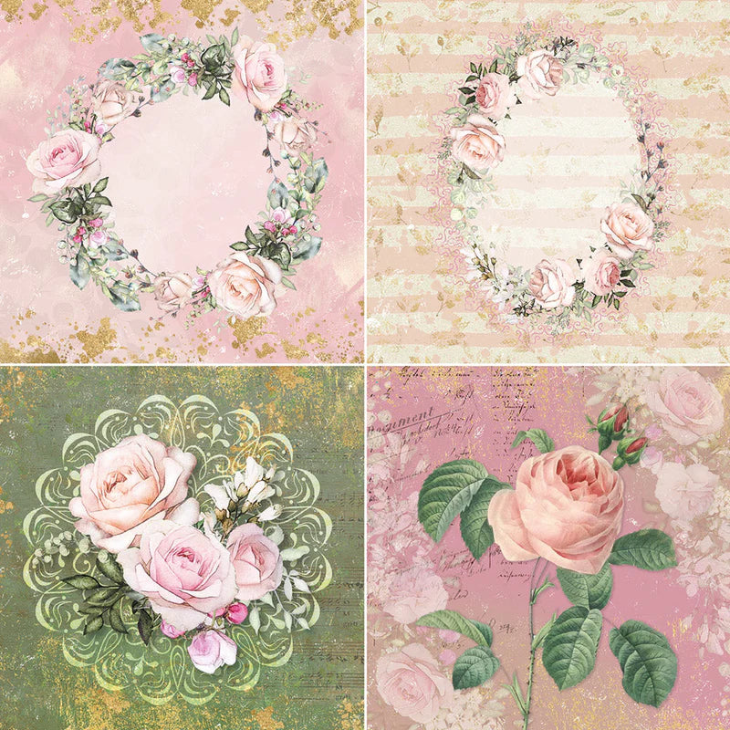 Nature's Garden Vintage Rose 8 " x 8" Topper Pad