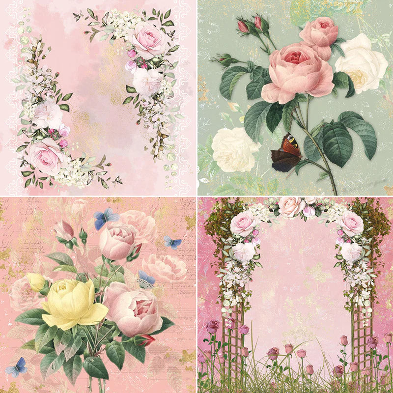Nature's Garden Vintage Rose 8 " x 8" Topper Pad