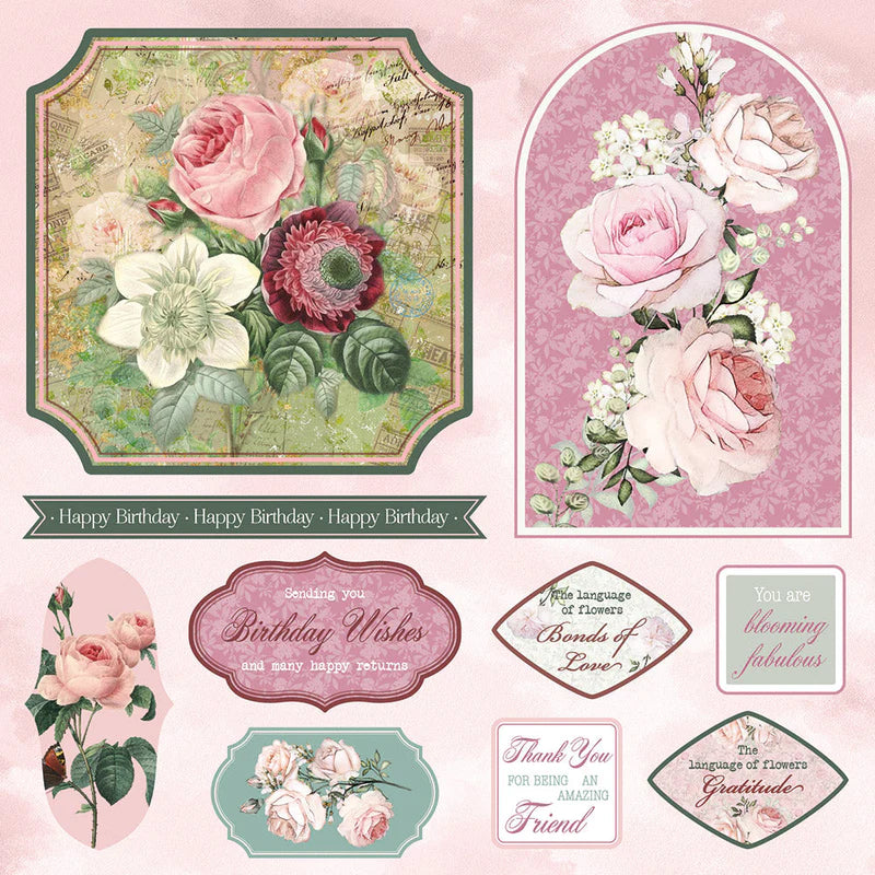 Nature's Garden Vintage Rose 8 " x 8" Topper Pad