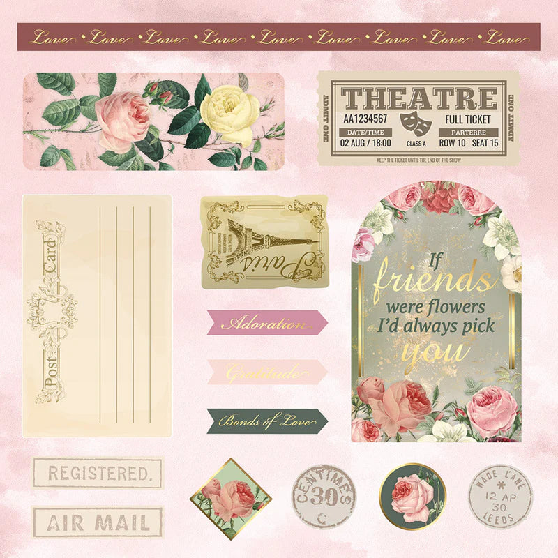 Nature's Garden Vintage Rose 8 " x 8" Topper Pad