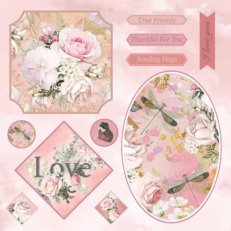 Nature's Garden Vintage Rose 8 " x 8" Topper Pad