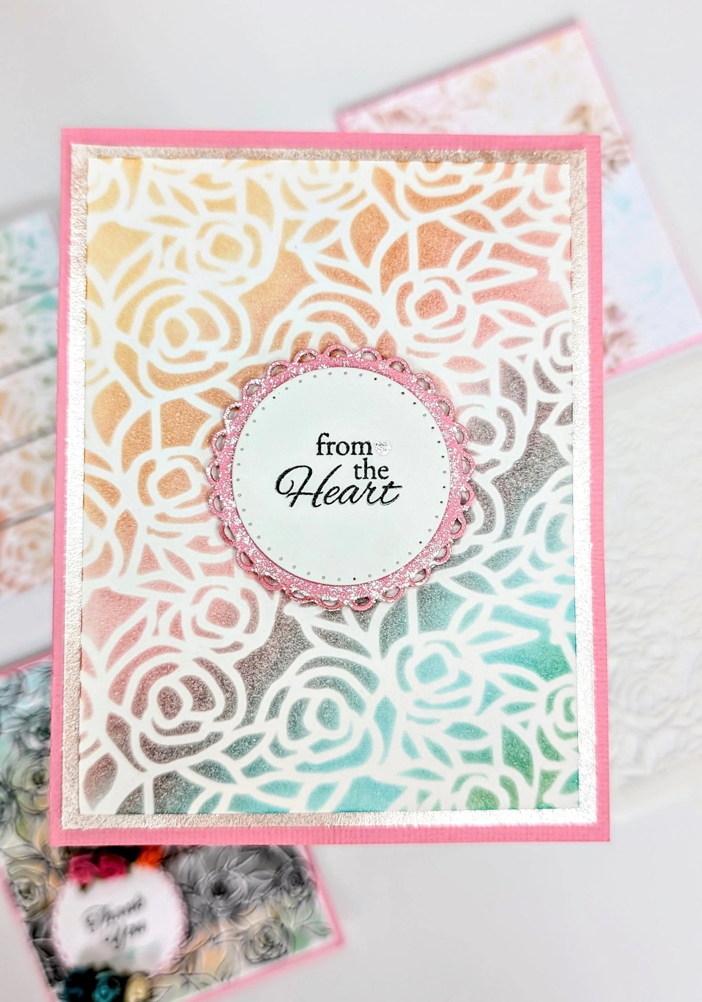 Rose Garden Background Stencil, 5 x 6.75 inches