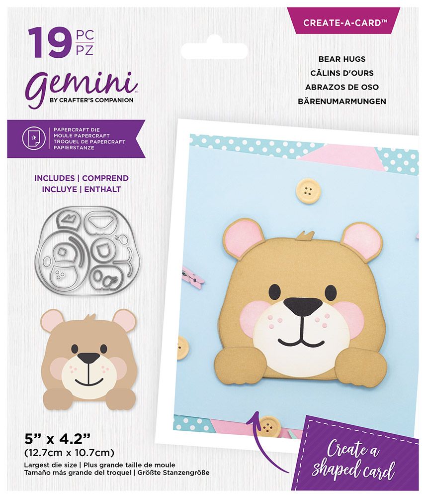 Crafter's Companion Shaped Card Bases Bear Hugs Collection