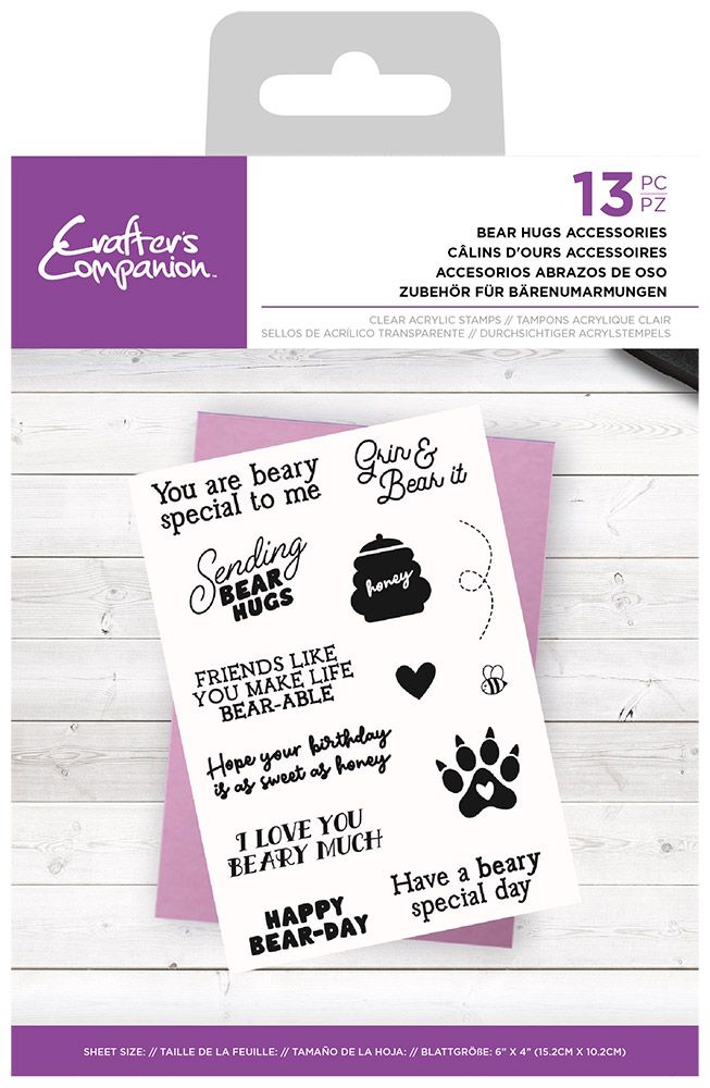 Crafter's Companion Shaped Card Bases Bear Hugs Collection