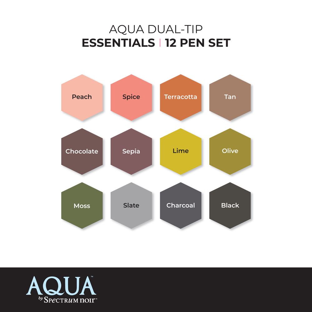 Spectrum Aqua 12pc Marker Set - Essentials