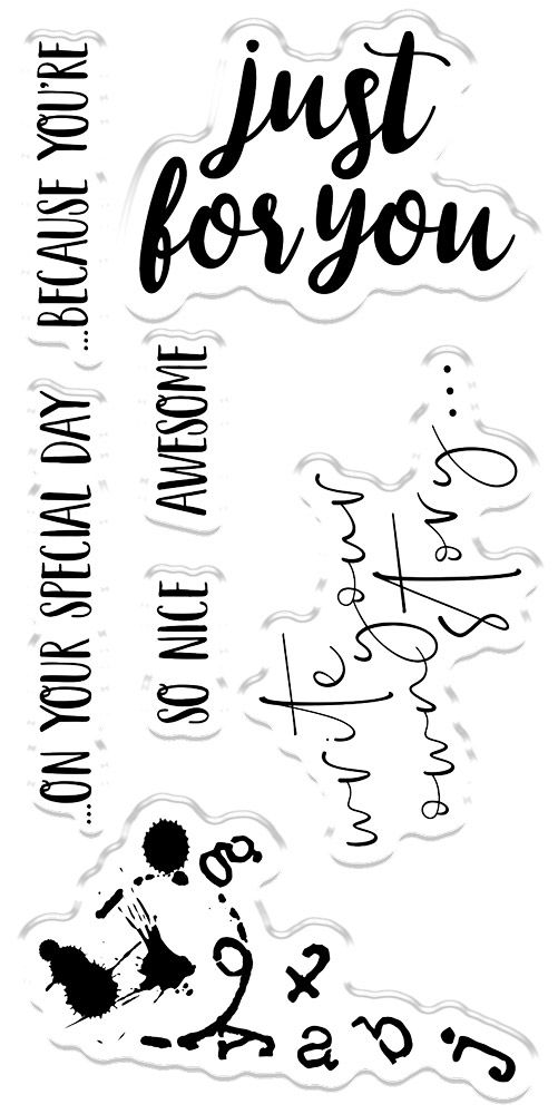 Crafters Companion Background Stencil & Focal Stamps - Write Your Own Story