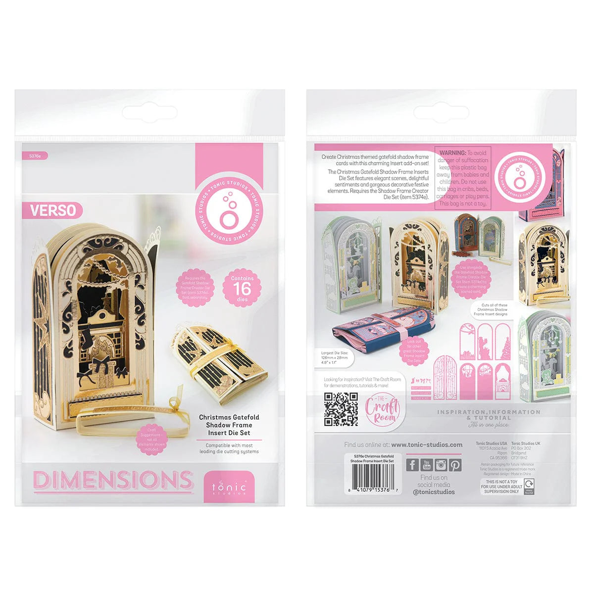 Christmas Gatefold Shadow Frame Inserts Die Set - 5376e