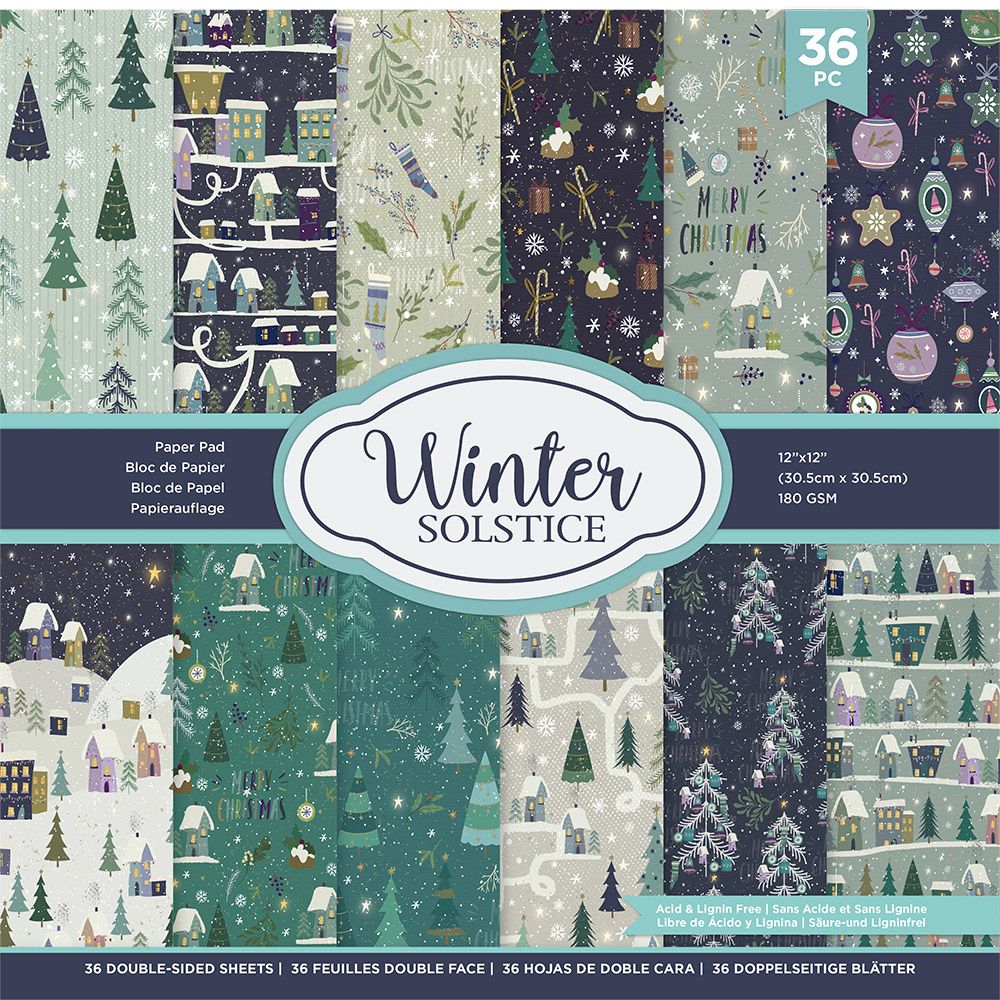 Crafter's Companion Winter Solstice Paper Pad, 12 x 12 Inch
