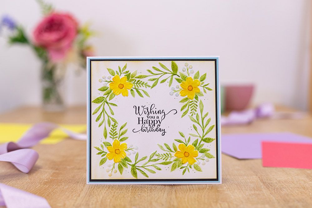 Gemini - 5.5" x 5.5" - 3D Embossing Folder - Fancy Floral Wreath