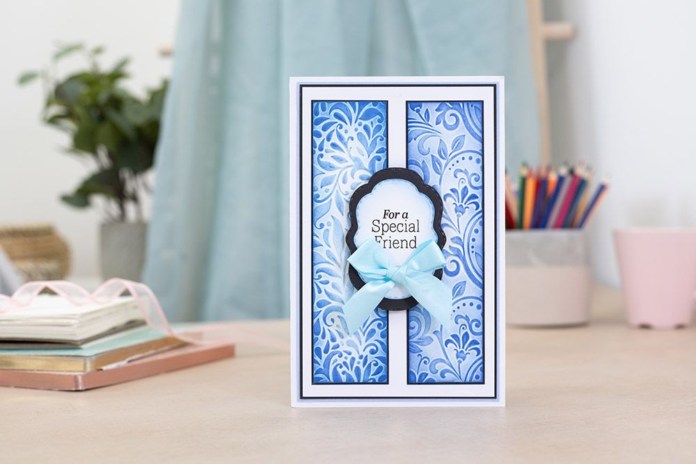 Gemini Floral Panel 3D Embossing Folder - Decorative Swirls