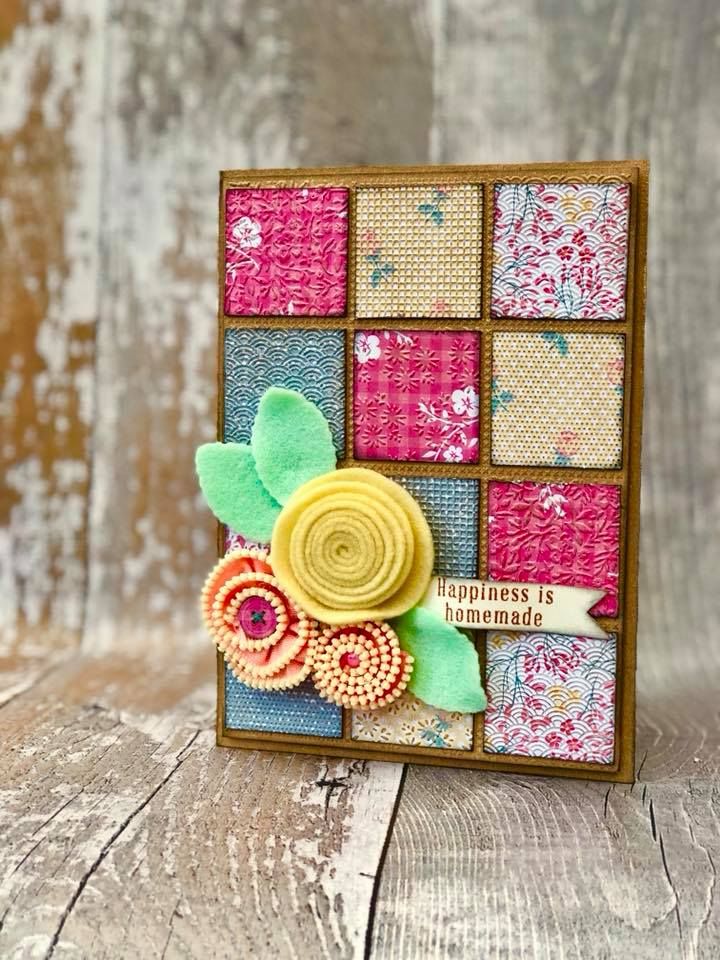Sara Signature Sew Lovely 5x7 Embossing Folder - Pretty Patchwork