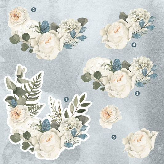 Crafters Companion Winter Floral 6 x 6" Decoupage Topper Pad - Winter Roses