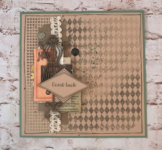Crafters Companion Photopolymer Large Background Stamp - Distressed Harlequin