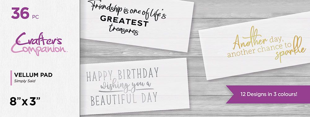 Crafters Companion - Simply Said 8x3 Vellum Pad