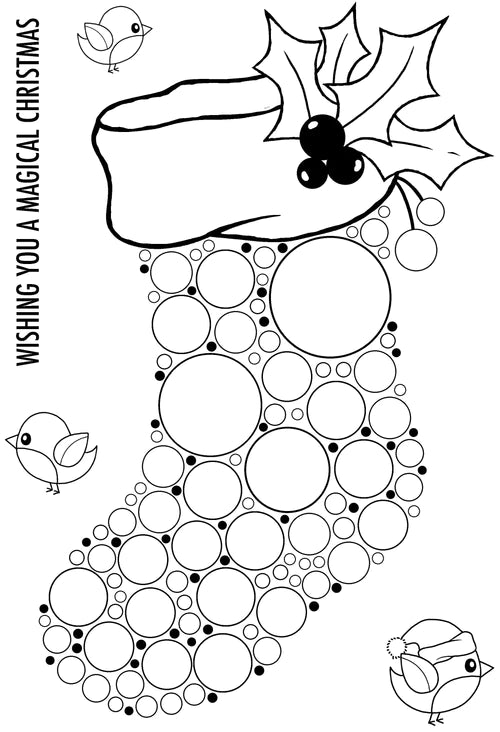 Woodware Clear Singles Big Bubble - Stocking 4 in x 6 in Stamp