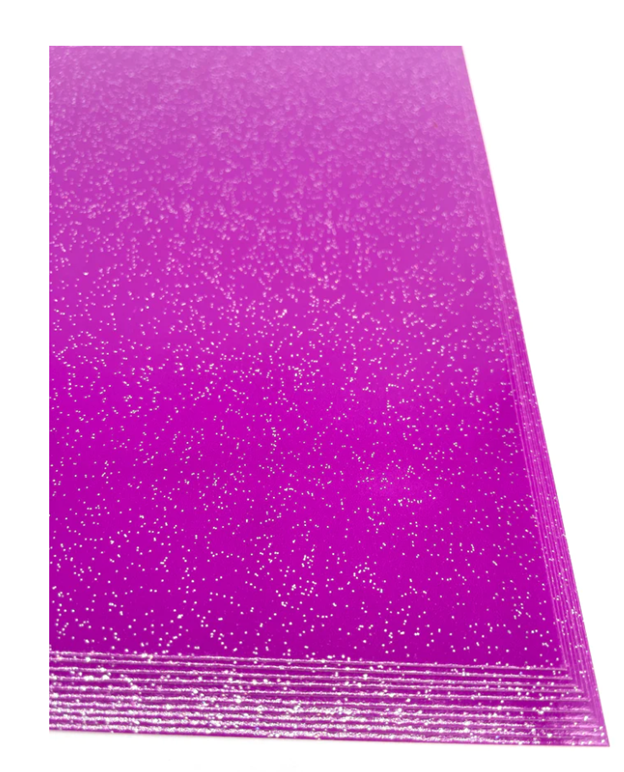 A4 HOLOGRAPHIC GLITTER CARD MAUVE