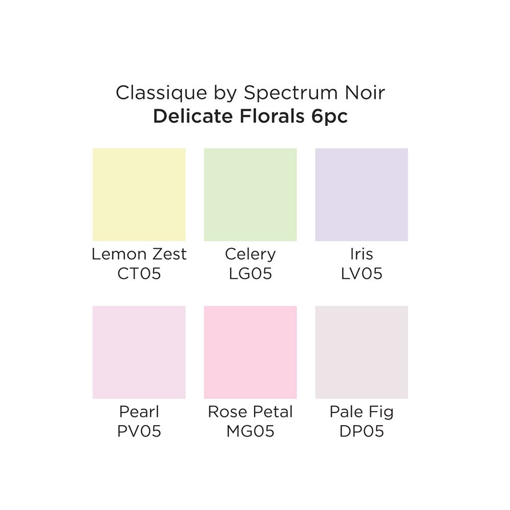 Spectrum Noir Classiques "Hint Of" - Delicate Florals - 6pc Set