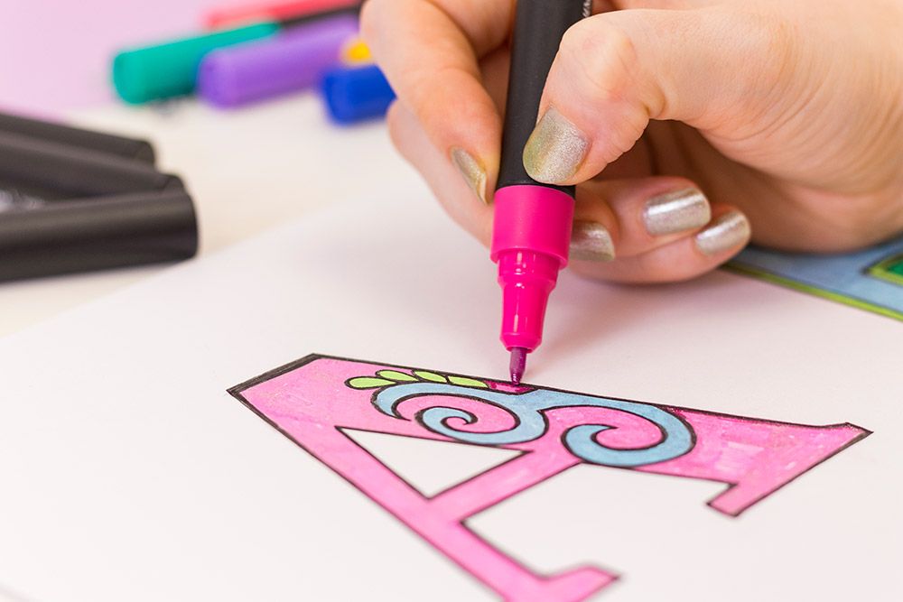 SN - Glitter Marker - Vibrant Florals - 6pc Set