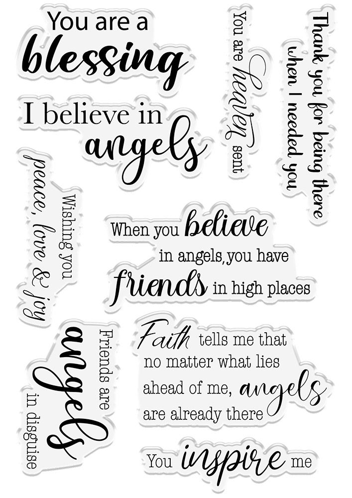 Angel Collection Clear Acrylic Stamp Set - Angel Blessings