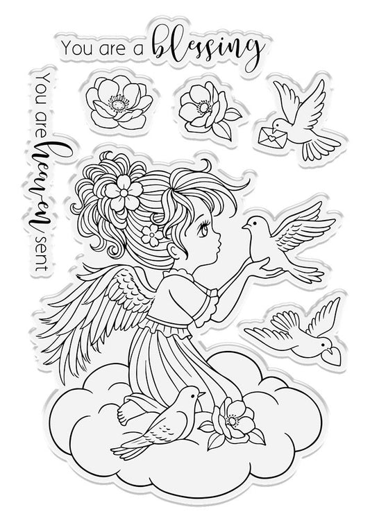 Conie Fong Angel Inspiration Stamp & Die - Angel Messenger