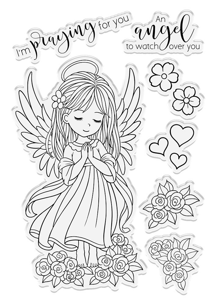 Conie Fong Angel Inspiration Stamp & Die - Angel Prayers