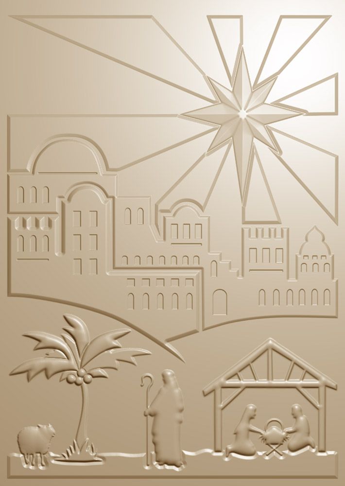 Bethlehem Collection 5" x 7" - 3D Embossing Folder - O Little Town