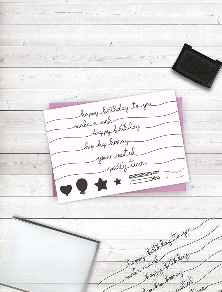 CC - Clear Acrylic Stamps - Birthday Swash Sentiments