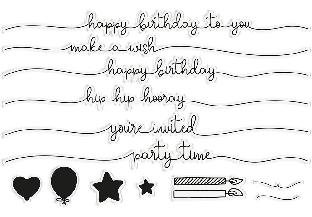 CC - Clear Acrylic Stamps - Birthday Swash Sentiments