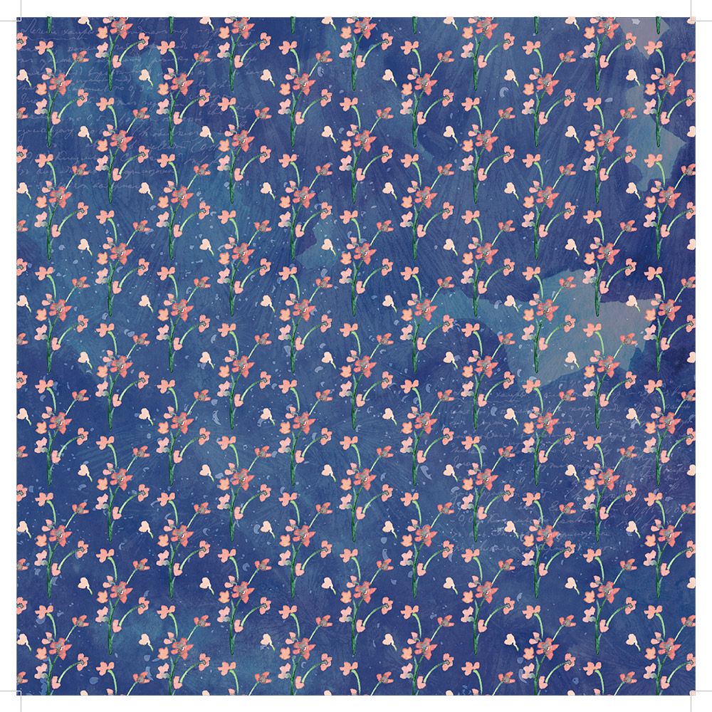 CC - 12"x12" Paper pad - Blush & Blue Florals