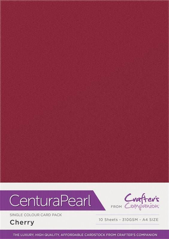 Crafters Companion Centura Pearl Single Colour A4 10 Sheet Pack - Cherry