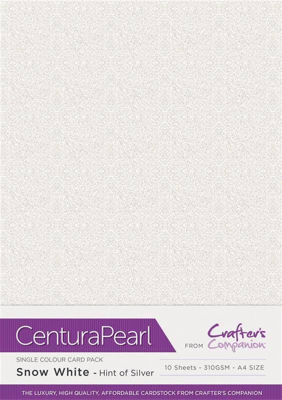Centura Pearl Snow White Hint of Silver A4 Printable Card Pack - 10 Sheets