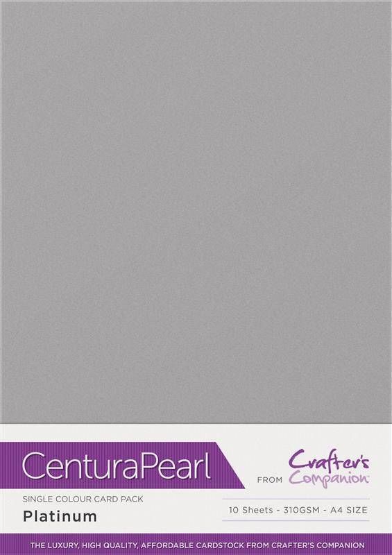 Crafters Companion Centura Pearl Single Colour A4 10 Sheet Pack - Platinum