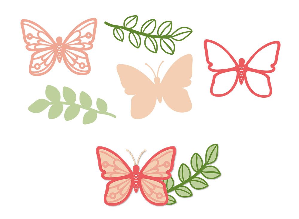 Caring Thoughts - Metal Die - Layered Butterfly