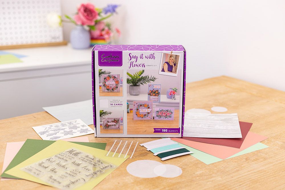 Crafters Companion - Monthly Craft Kit - Say it with Flowers Craft Kit - Box 48