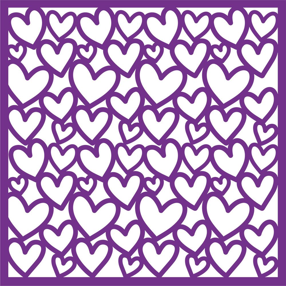 Crafters Companion Stencil 7 x 7" - Love Hearts