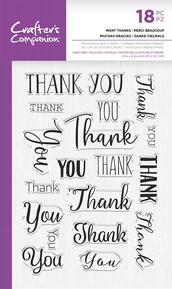 Crafters Companion - Photopolymer Stamp - Many Thanks