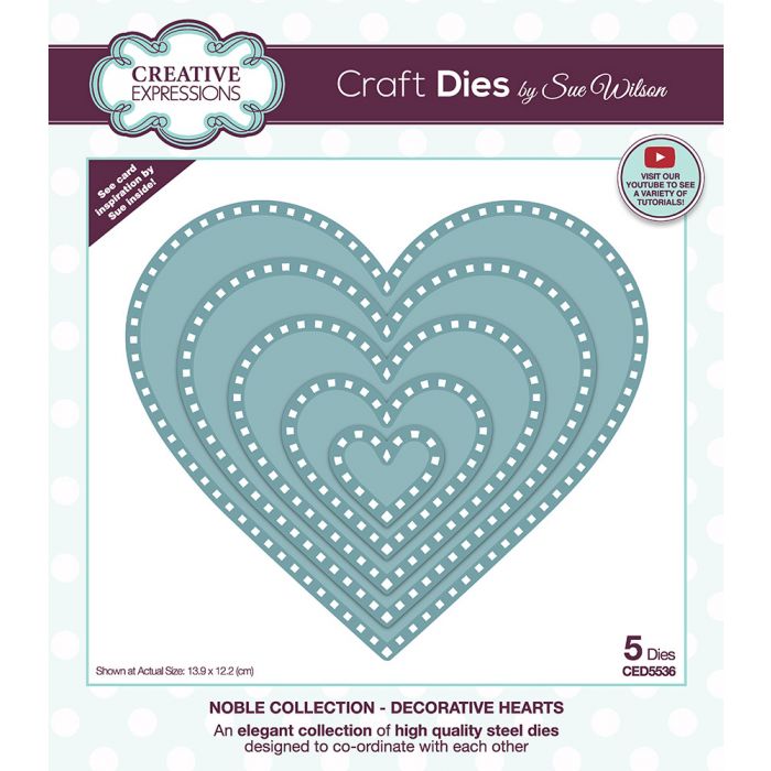 Creative Expressions Sue Wilson Noble Collection Decorative Hearts Craft Die