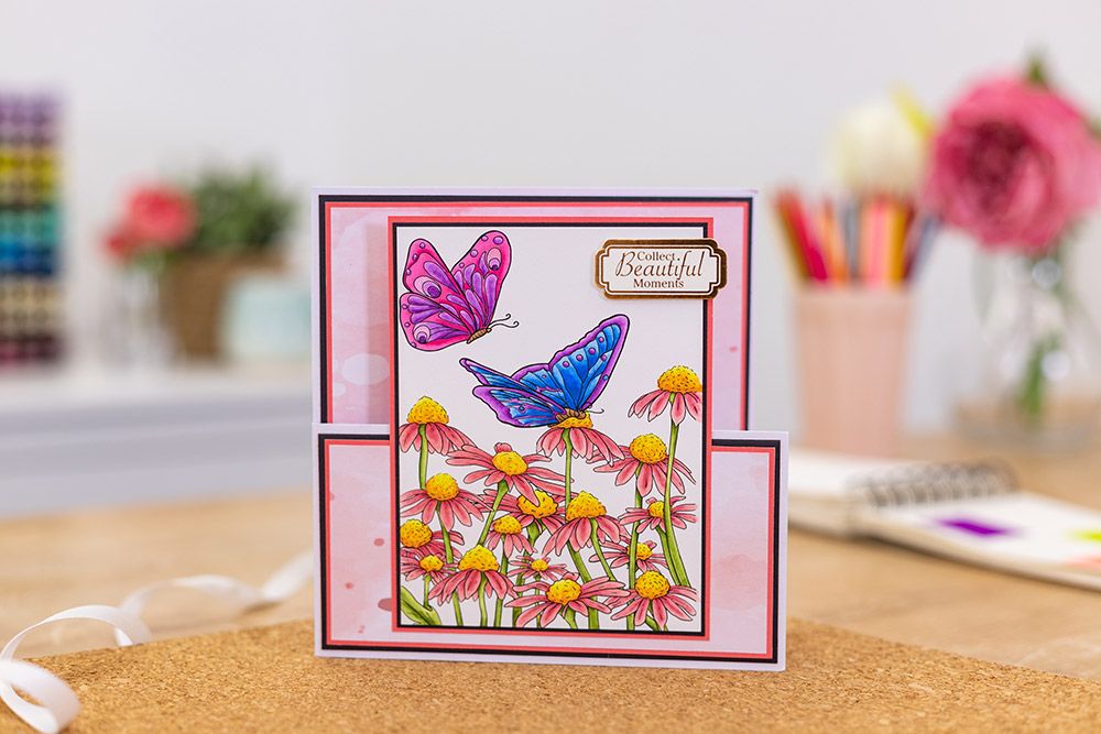 Crafters Companion Card Front Colouring Pads 3.75"X5- Butterflies And Botanics