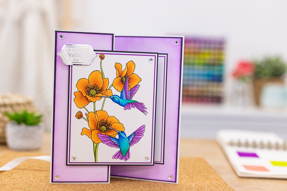 Crafters Companion Card Front Colouring Pads 3.75"X5- Floral Flight